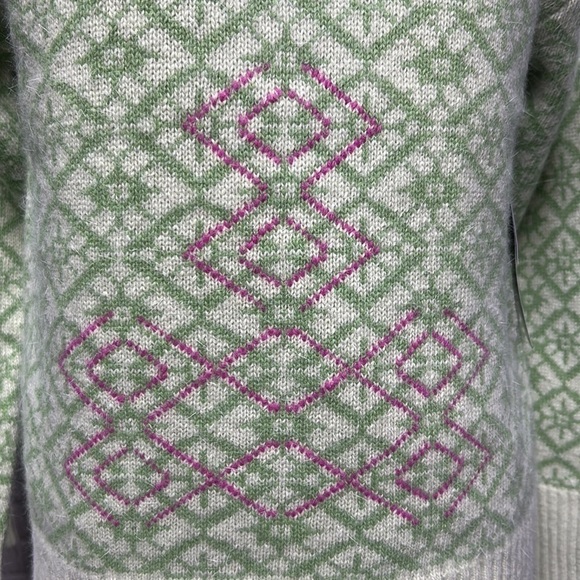 Neckworks  pullover 50 wool 40angora spring colors geometric design NWT. - Picture 10 of 17